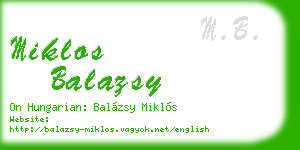 miklos balazsy business card