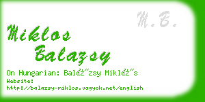 miklos balazsy business card